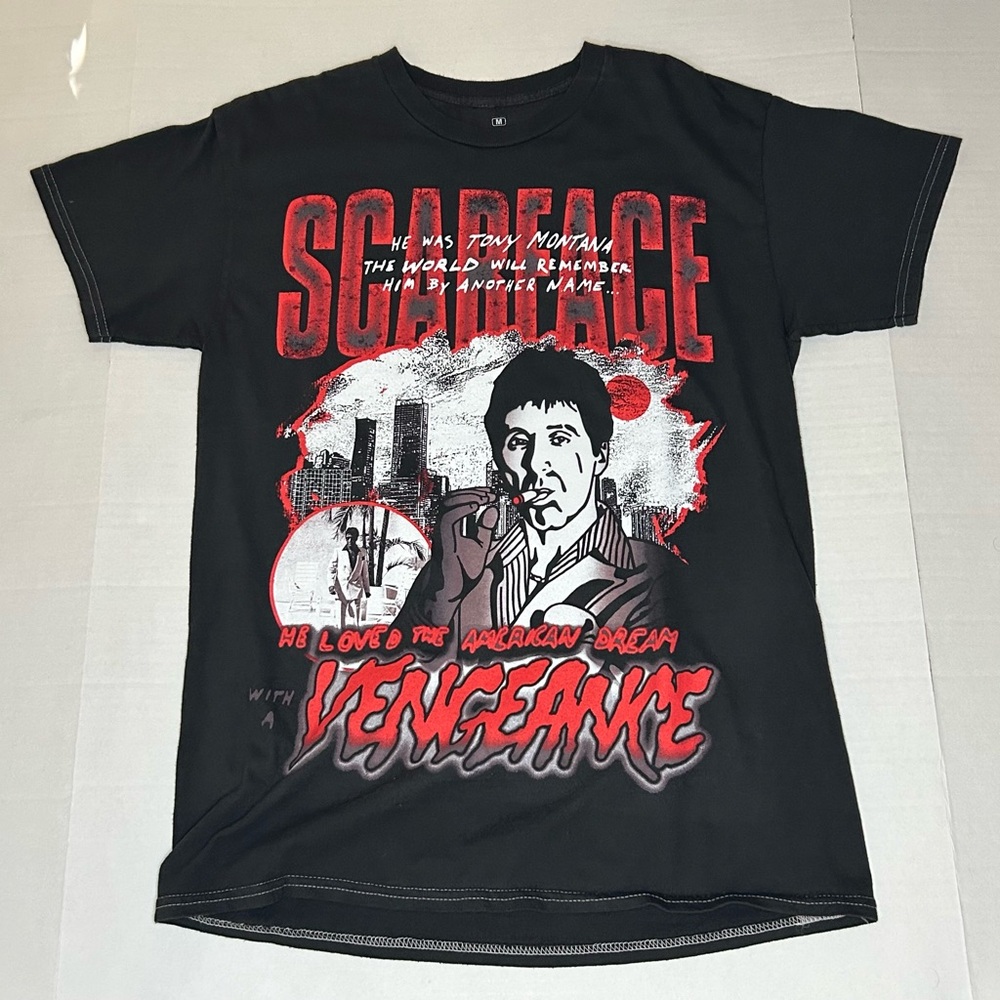 SCARFACE TONY MONTANTA “The World is Yours” BLACK AOP GRAPHIC T-SHIRT